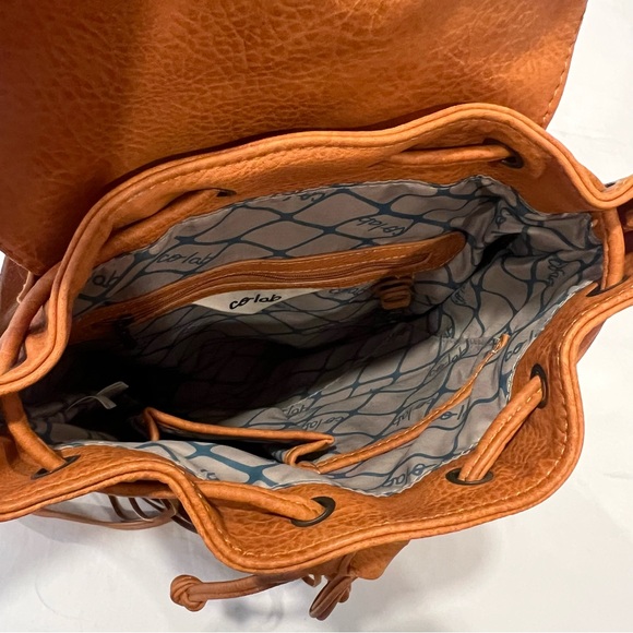 Collab vegan leather brown fringed backpack - Picture 8 of 8